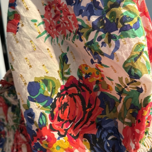 EDDY XL aurora floral maxi smocked dress with zip up back and puff sleeves - Picture 4 of 6